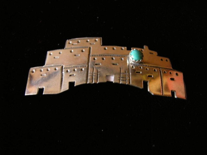 Sky Vigas Turquoise Pueblo Pin